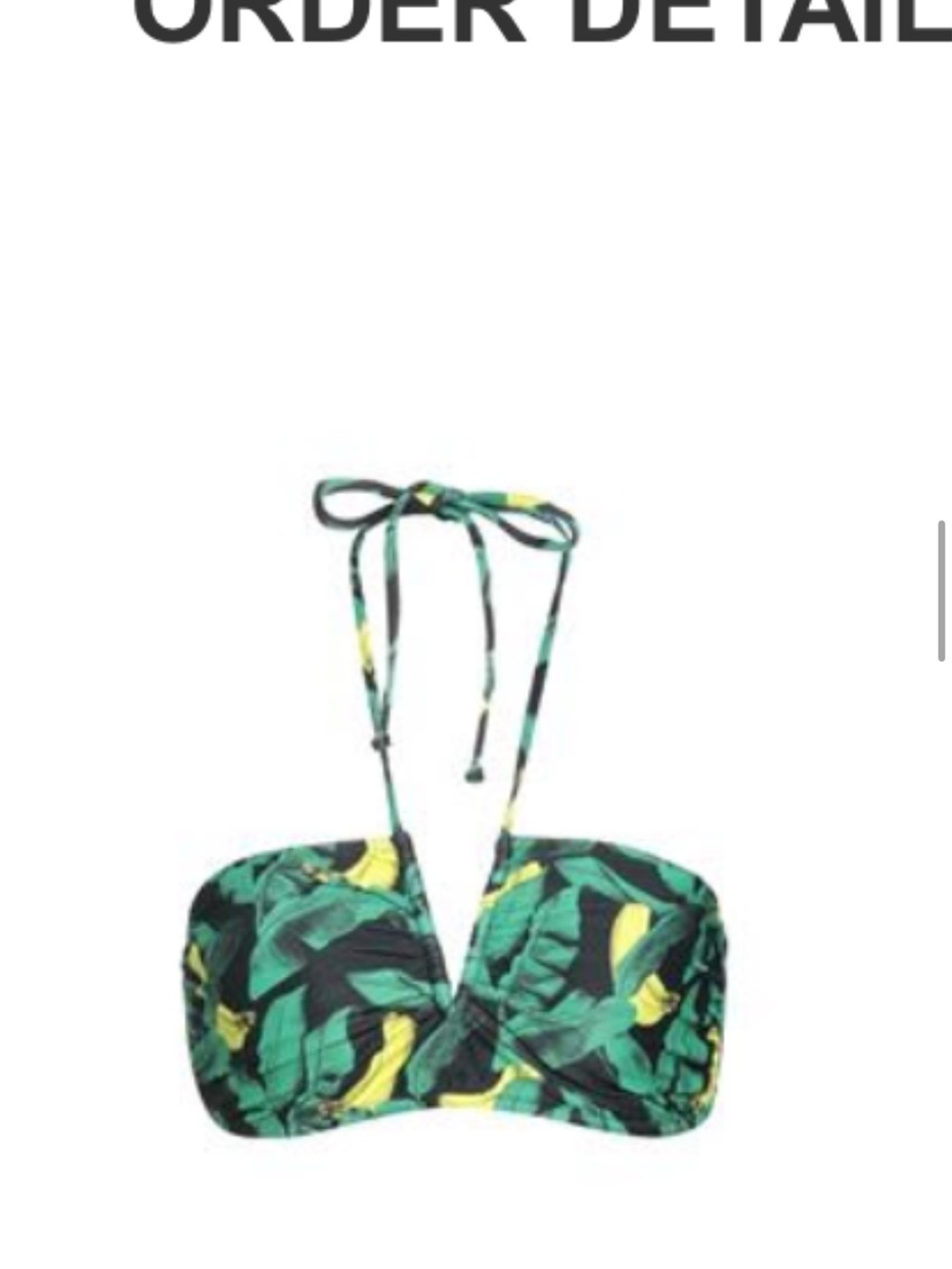 Ganni Tropical Green Leaf Bandeau Bikini Top